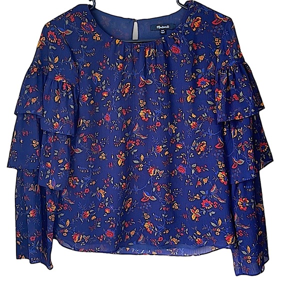 MADEWELL | Floral Navy Blouse - Picture 3 of 10